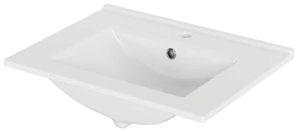 Plan vasque céramique "Aruna"  L. 61 x P. 46,5 x H. 17 cm - Brico Dépôt