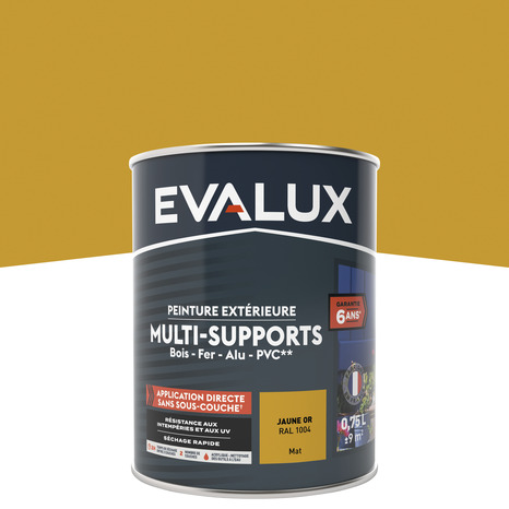 Peinture extérieure Satin multi supports 0,75 L jaune d'or - Evalux - Brico Dépôt