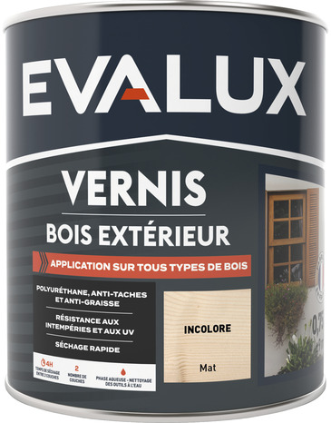 Vernis extérieur 0,75 L incolore mat - Evalux - Brico Dépôt