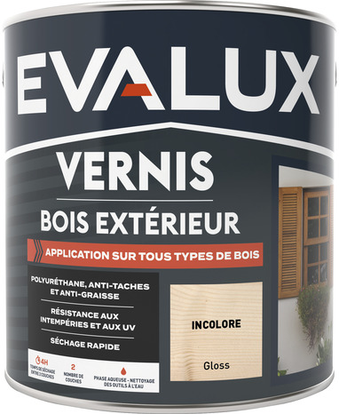 Vernis extérieur 2,5 L incolore brillant - Evalux - Brico Dépôt