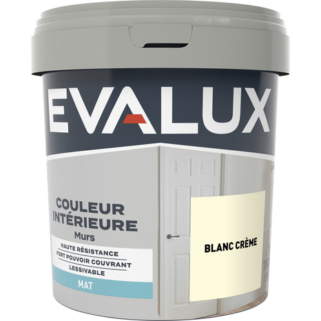 Peinture mur intérieur Mat 0,75 L Blanc crème - Evalux - Brico Dépôt