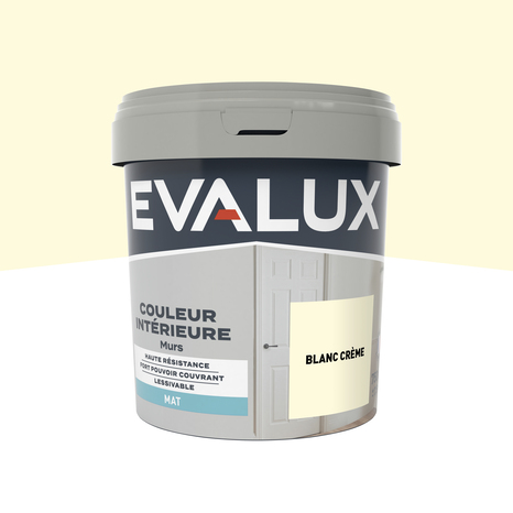 Peinture mur intérieur Mat 0,75 L Blanc crème - Evalux - Brico Dépôt