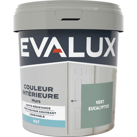 Peinture mur intérieur Mat 0,75 L Vert eucalyptus - Evalux - Brico Dépôt