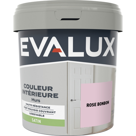 Peinture mur intérieur Satin 0,75 L Rose bonbon - Evalux - Brico Dépôt