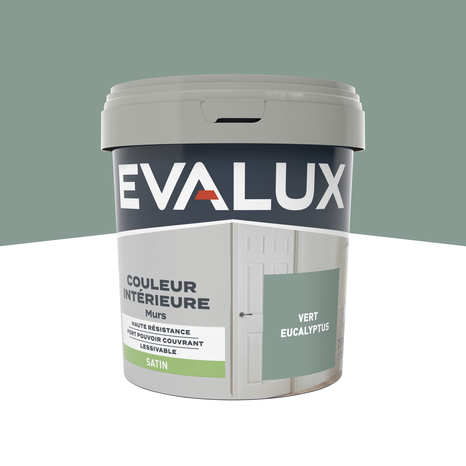 Peinture mur intérieur Satin 0,75 L Vert eucalyptus - Evalux - Brico Dépôt