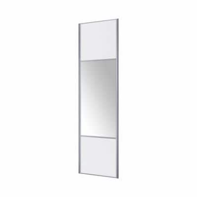 Porte coulissante miroir blanc profil blanc "valla" h. 250 x l. 90 cm - Cooke and Lewis - Brico Dépôt