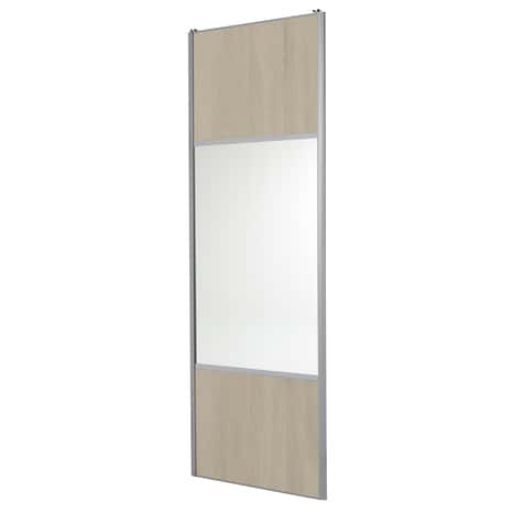 Porte coulissante miroir chene clair profil gris "valla" h. 250 x l. 90 cm - Cooke and Lewis - Brico Dépôt