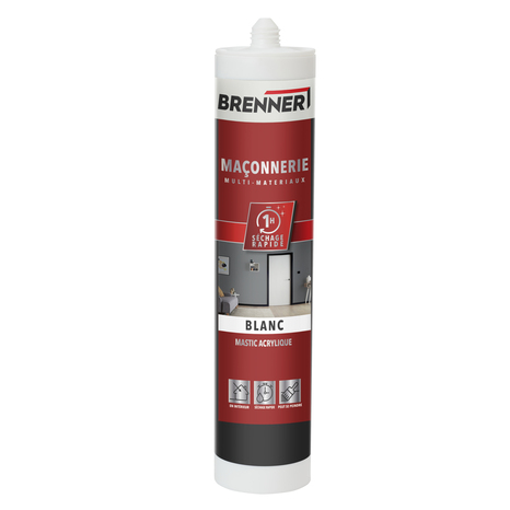 Mastic acrylique multisurface premium blanc 280 ml - Brenner - Brico Dépôt