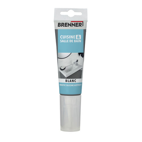 Mastic silicone sanitaire blanc 80 ml - Brenner - Brico Dépôt