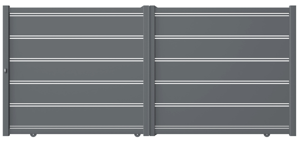 Portail coulissant aluminium "leccio" gris - l. 3,75 m - Brico Dépôt