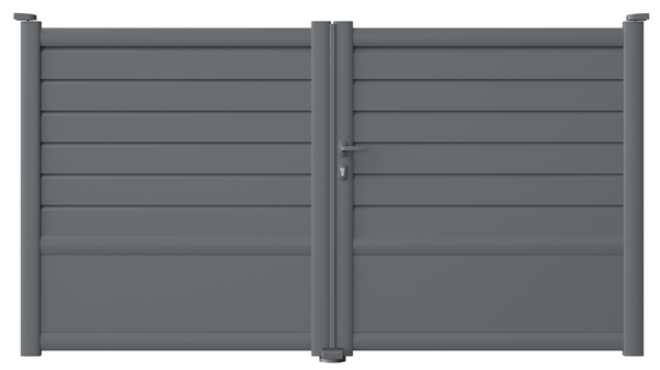 Portail battant aluminium "cortes" gris - 3 m - Brico Dépôt