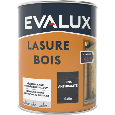 Lasure anthracite 0,75 L satin - Evalux - Brico Dépôt