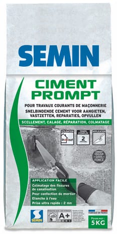 Ciment prompt pour travaux courants - sac de 5 kg - Semin - Brico Dépôt
