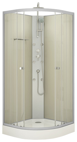 Cabine de douche hydromassante 85 x 85 cm "Beige & Silver" - Brico Dépôt