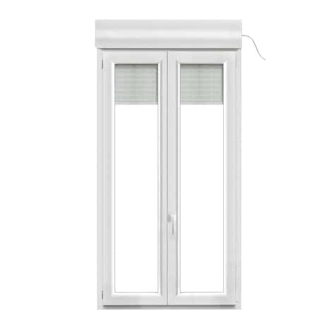 Fenêtre PVC blanc oscillo-battante 2 vantaux + volet roulant h.175 x l.100 cm - GoodHome - Brico Dépôt