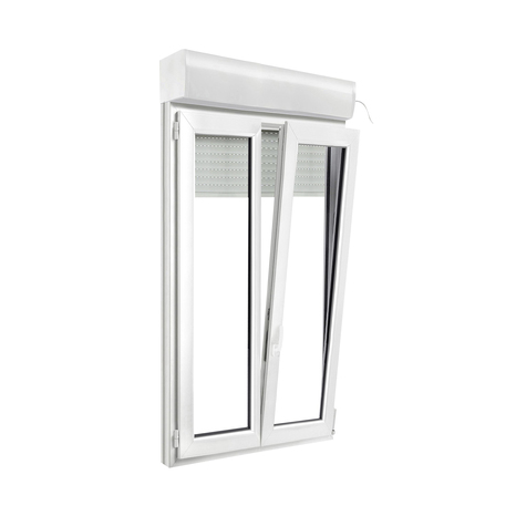 Fenêtre PVC blanc oscillo-battante 2 vantaux + volet roulant h.165 x l.90 cm - GoodHome - Brico Dépôt