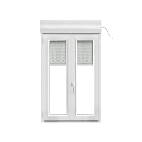 Fenêtre PVC blanc oscillo-battante 2 vantaux + volet roulant h.145 x l.90 cm - GoodHome - Brico Dépôt