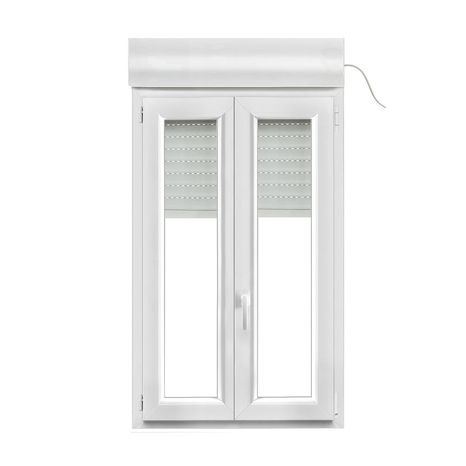 Fenêtre PVC blanc oscillo-battante 2 vantaux + volet roulant h.125 x l.80 cm - GoodHome - Brico Dépôt