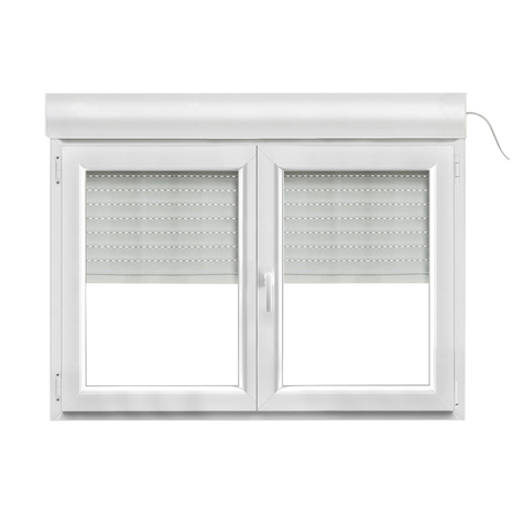 Fenêtre PVC blanc oscillo-battante 2 vantaux + volet roulant h.96 x l.140 cm - GoodHome - Brico Dépôt