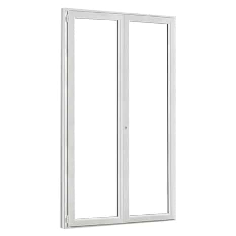 Porte-fenêtre PVC blanc 2 vantaux H.205 x l.120 cm - GoodHome - Brico Dépôt
