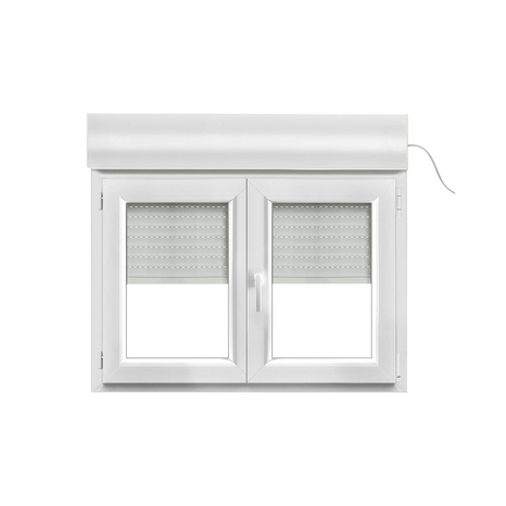 Fenêtre PVC blanche 2 vantaux oscillo-battante + volet roulant intégré - h.75 x L.120 cm - GoodHome - Brico Dépôt