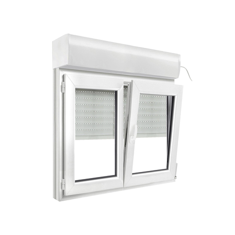 Fenêtre PVC blanc oscillo-battante 2 vantaux + volet roulant h.95 x l.120 cm - GoodHome - Brico Dépôt