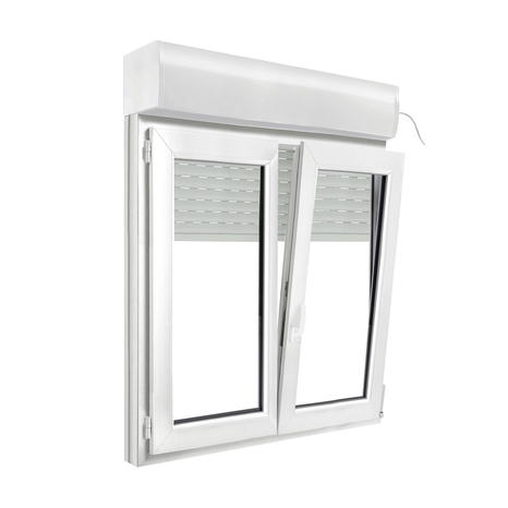 Fenêtre PVC blanc oscillo-battante 2 vantaux + volet roulant h.115 x l.100 cm - GoodHome - Brico Dépôt