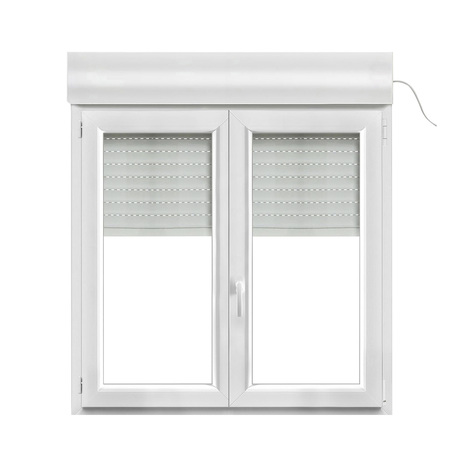 Fenêtre PVC blanc oscillo-battante 2 vantaux +volet roulant h.115 x l.120 cm - GoodHome - Brico Dépôt