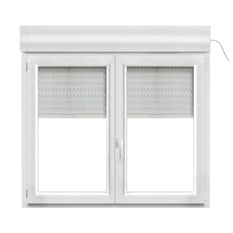 Fenêtre PVC blanc oscillo-battante 2 vantaux + volet roulant h.115 x l.140 cm - GoodHome - Brico Dépôt