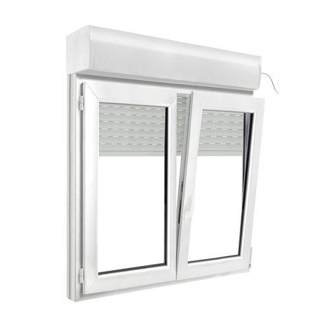 Fenêtre PVC blanc oscillo-battante 2 vantaux + volet roulant h.135 x l.140 cm - GoodHome - Brico Dépôt