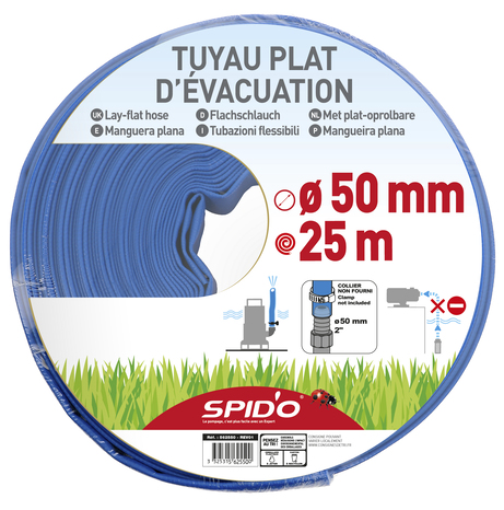Tuyau d'évacuation 25 m plat 50 mm - Brico Dépôt