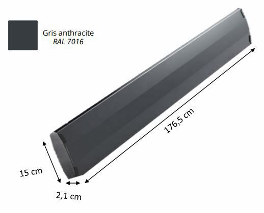Lame de clôture acier gris anthracite "Neva" - L. 176,5 cm x H. 15 cm x Ép. 2,1 cm - Brico Dépôt