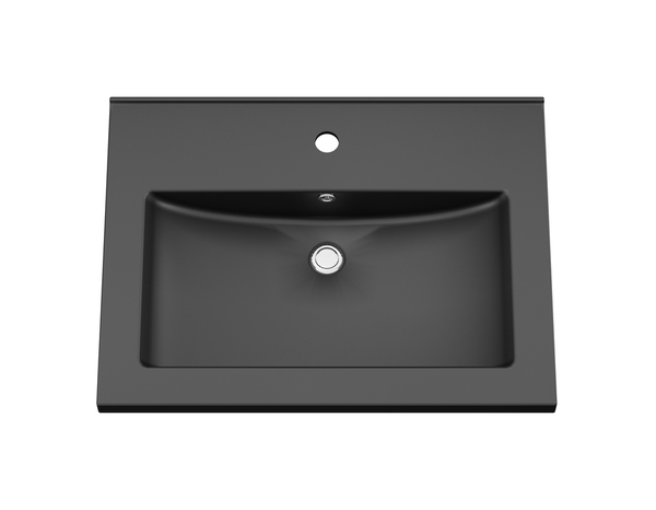 Plan vasque céramique noir "Napold" L. 60 cm - Cooke and Lewis - Brico Dépôt