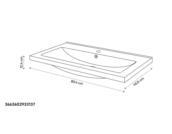 Plan vasque céramique noir "Napold" L. 80 cm - Cooke and Lewis - Brico Dépôt