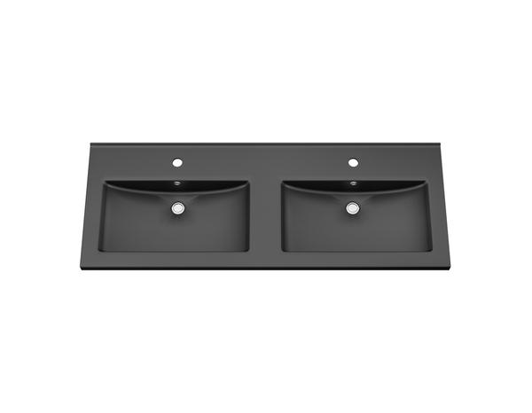 Plan vasque céramique noir "Napold" L. 120 cm - Cooke and Lewis - Brico Dépôt