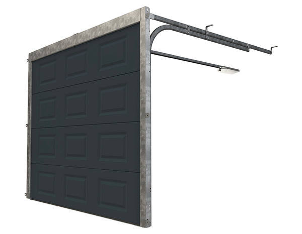 Porte de garage à cassettes motorisée grise - H. 200 x L. 240 cm - Brico Dépôt
