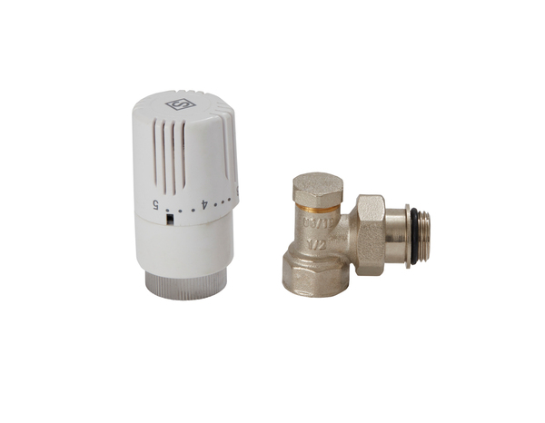 Kit thermostatique complet pour radiateur en laiton nickelé - 15x21 - Bodner - Brico Dépôt