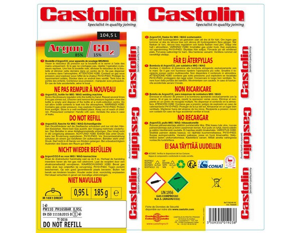 Bouteille d'argon/CO2 Castolin 110 L - Castolin - Brico Dépôt