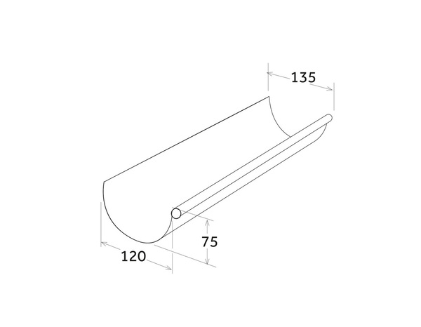Profil de gouttière demi-ronde PVC gris anthracite- développé 25 - 4 mètres - First - Brico Dépôt