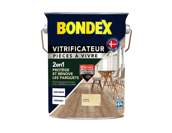 Vitrificateur incolore pour pièces à vivre - 5 L - Bondex - Brico Dépôt