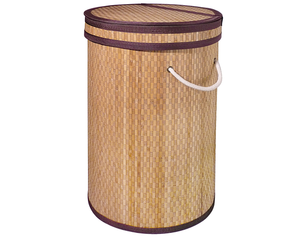 Panier à linge en bambou 52 litres - P. 35 cm x H. 55 cm - Brico Dépôt