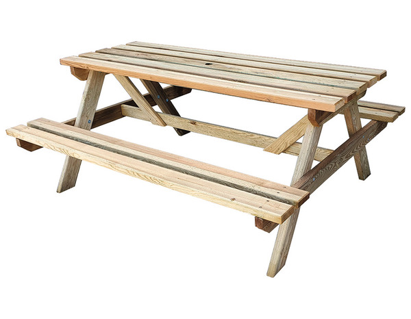 Table de pique-nique en bois - L. 170 x H. 71 x P. 140 cm - Brico Dépôt