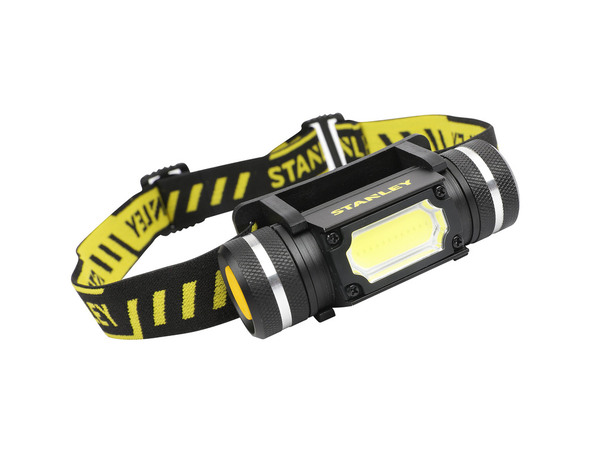 Lampe frontale noire et jaune - 200 lm - Stanley - Brico Dépôt