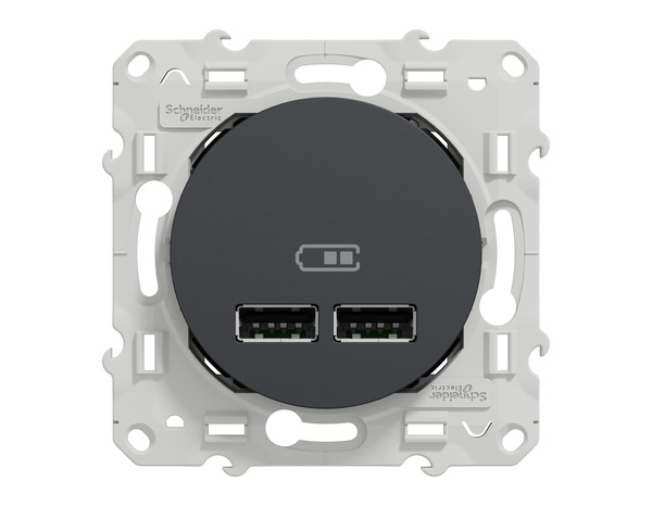 Prise chargeur double USB "Odace" anthracite - Brico Dépôt