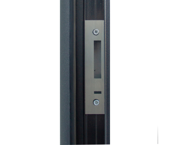 Porte entrée en métal gris "Badur" H. 215 x l. 90 droite - Geom - Brico Dépôt