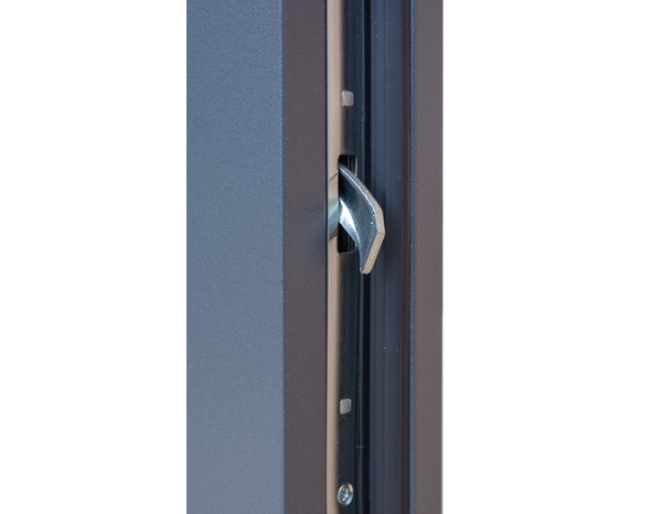 Porte entrée métal gris "Badur" H. 215 x l. 90 gauche - Geom - Brico Dépôt