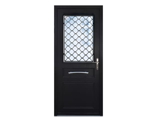 Porte entrée bois Méranti noir "Bragi" H. 215 x l. 90 gauche - Geom - Brico Dépôt