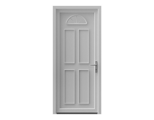 Porte entrée PVC blanc "Dilys" H. 215 x l. 90 gauche - Geom - Brico Dépôt