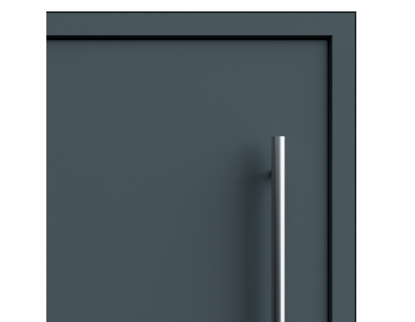 Porte d'entrée aluminium gris "Kara" H. 215 x l. 90 gauche - Geom - Brico Dépôt