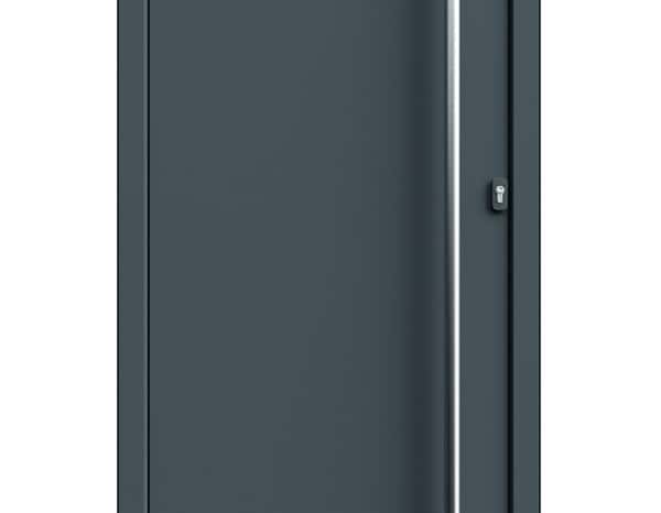 Porte d'entrée aluminium gris "Kara" H. 215 x l. 90 gauche - Geom - Brico Dépôt
